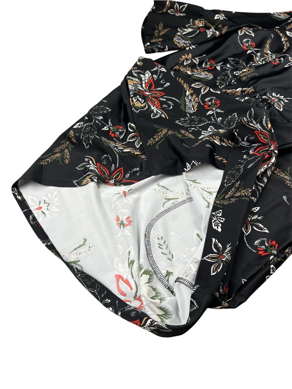 KERRY DRESS by JUDE CONNALLY in black floral pattern 3/4 length slv v-neck SMALL - Picture 7 of 10